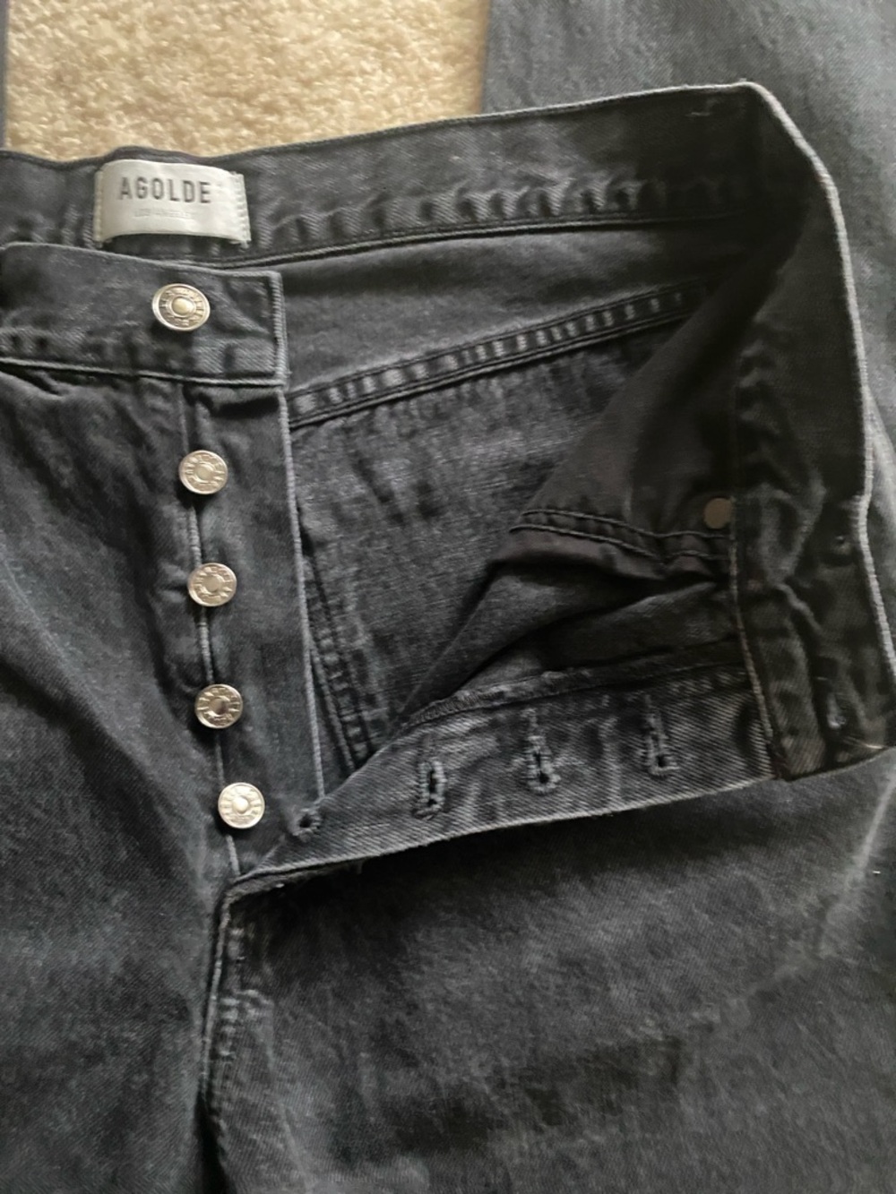 AGOLDE Los Angeles size 29 button front distressed jeans - Picture 3 of 7